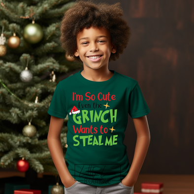So cute even the grinch wants to steal me shirt - Grinch - Christmas - Green